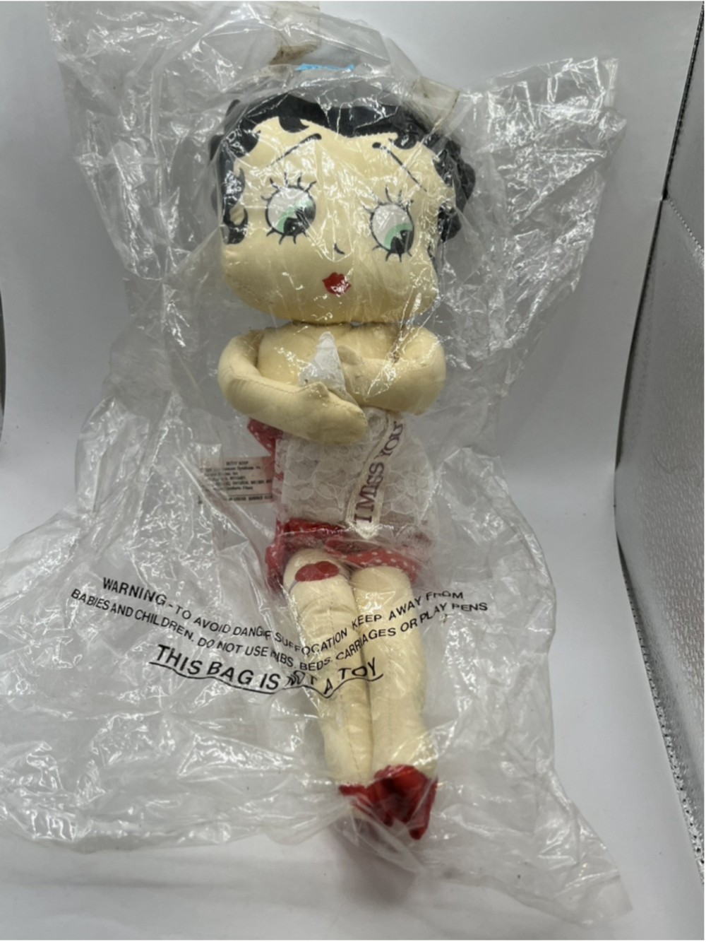 NEW VTG Betty Boop I Miss You 14" Plush Soft Toy STILL IN PACKAGE FROM 80S-1988
